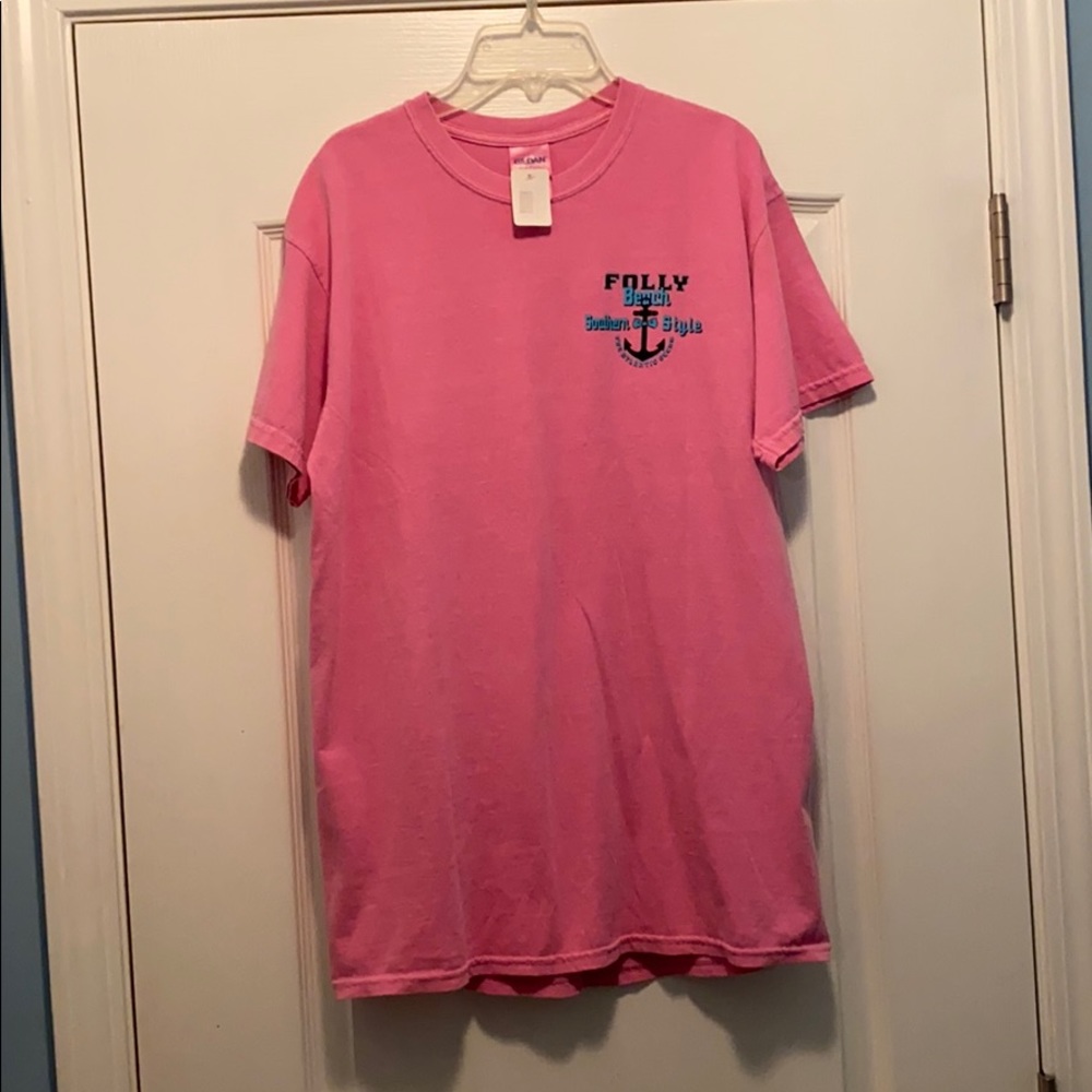 NWT Pink T-shirt Folly Beach Southern Style